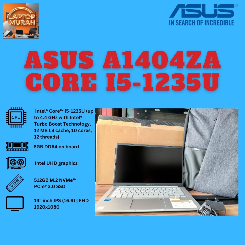 ASUS A1404ZA INTEL CORE I5-1235U 512SSD 8GB WINDOWS 11 SILVER