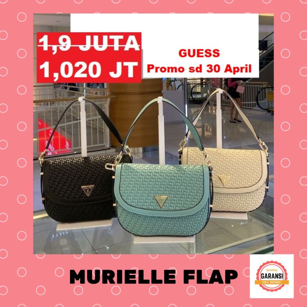 Tas Guess seri MURIELLE FLAP satchel bag 100% Original Store