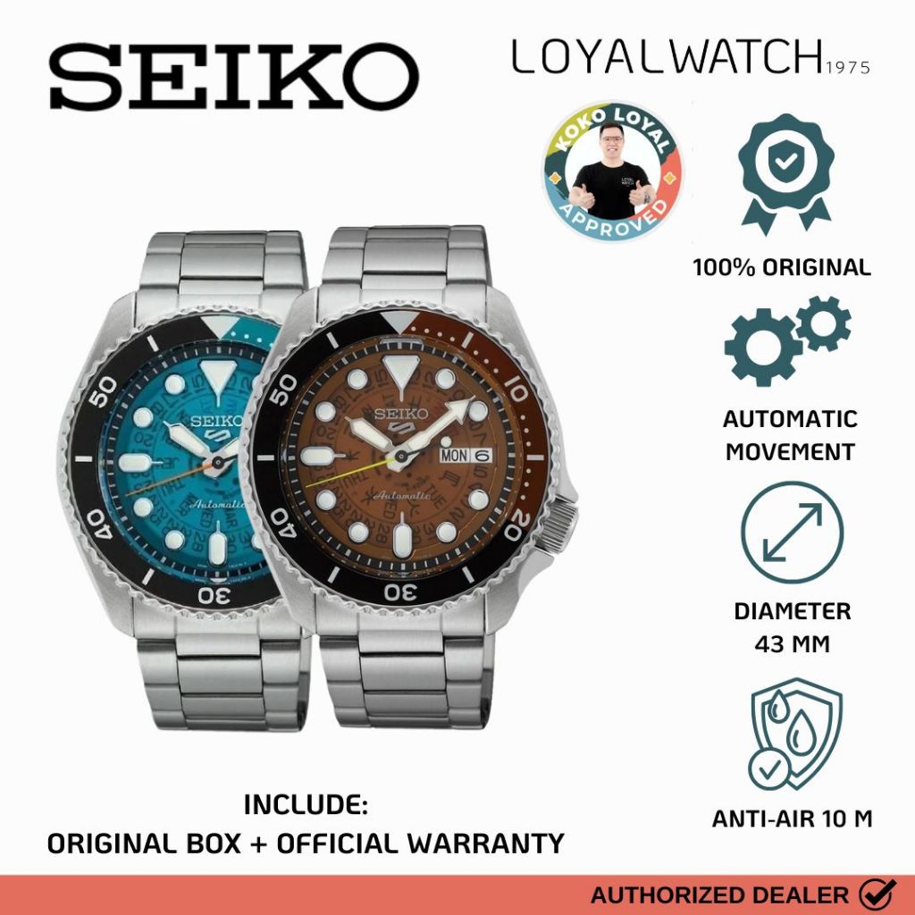Jam Tangan Seiko 5 Sport Time Sonar Pria SRPJ45K1 SRPJ47K1 Automatic Stainless Steel Original Garans