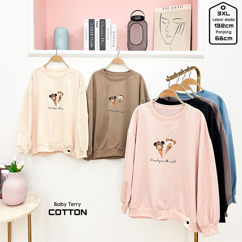 Delfina sweater oversize/sweater wanita oversize motif lucu/sweater remaja bestseller