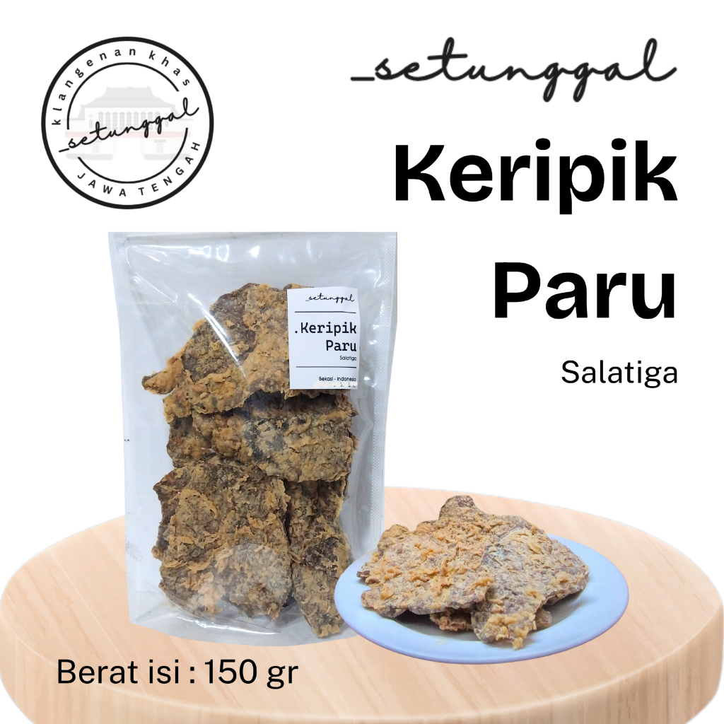 

Keripik Paru Sapi Setunggal 150 gram khas Salatiga Jawa Tengah - usus , abon , klengkam , emping