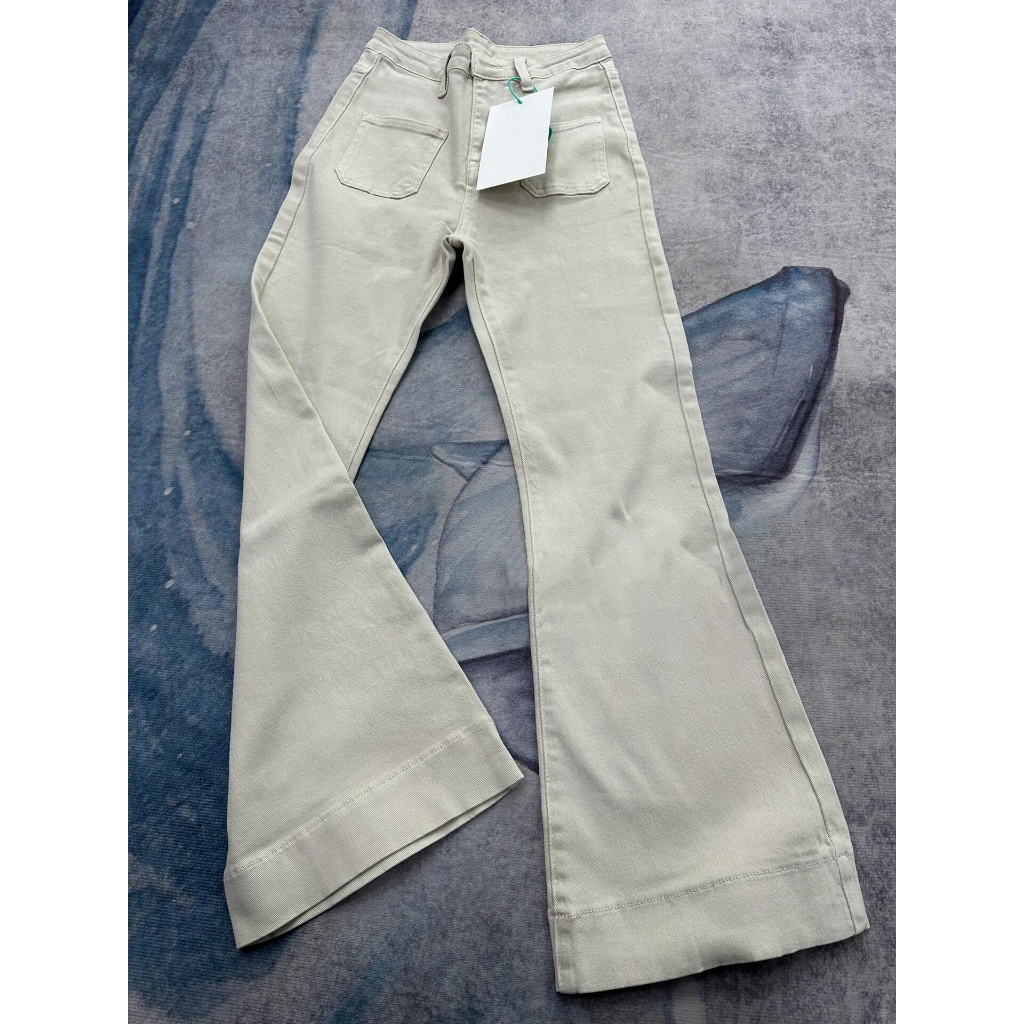 【Luck wanita】Krem Cutbray Jeans Korean /High Waist Jens Wanita /Biru muda Melar Celana Jeans