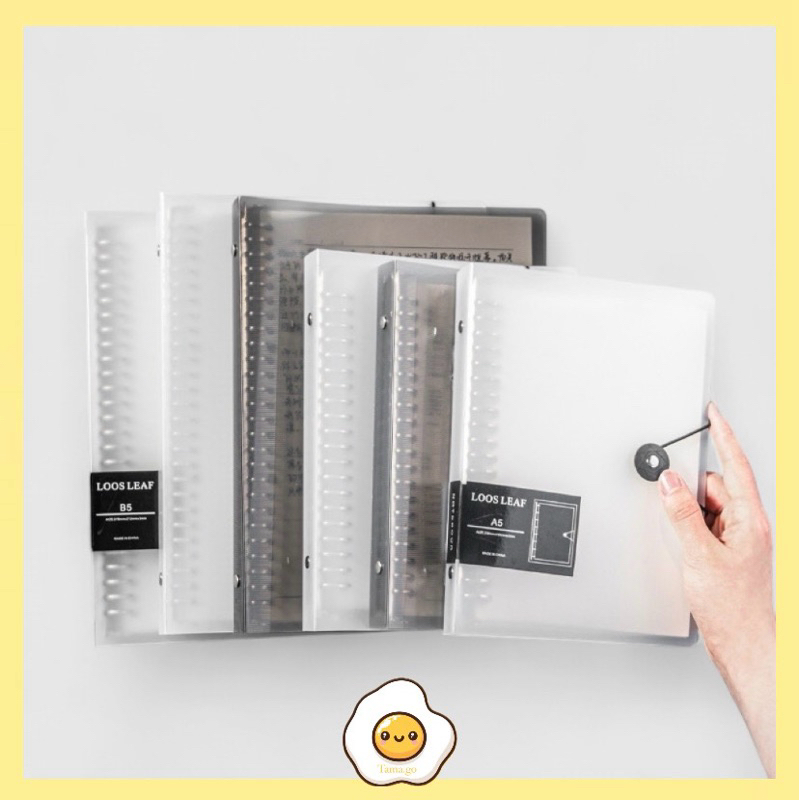 

Binder Note A5 Ring Transparant Loose-Leaf Notebook Strap Kunci Besi Tebal Kuat Elegant Binder