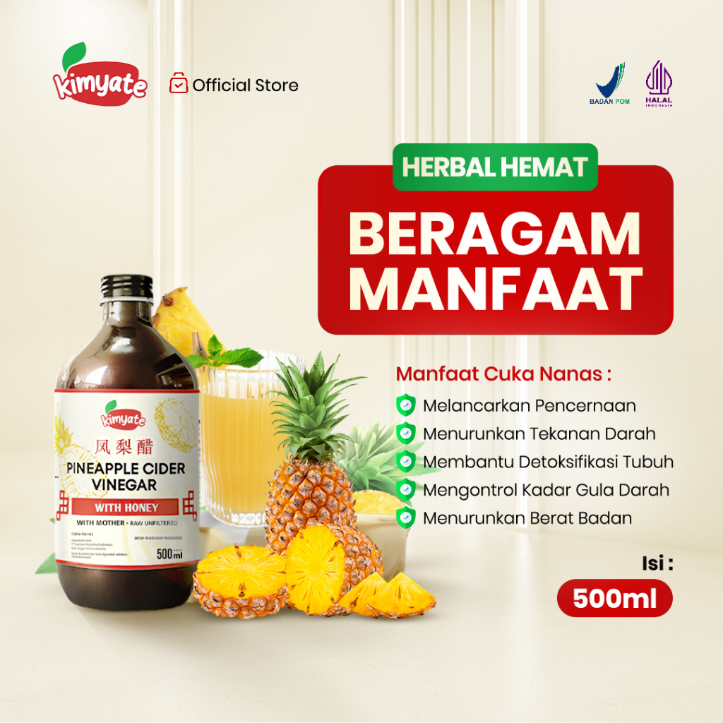 

Kimyate Pineapple Cider Vinegar With Honey 500ML