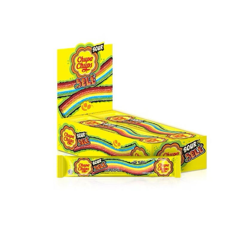 

Chupa Chups Sour Belt Rainbow 1 Box 24 Pcs