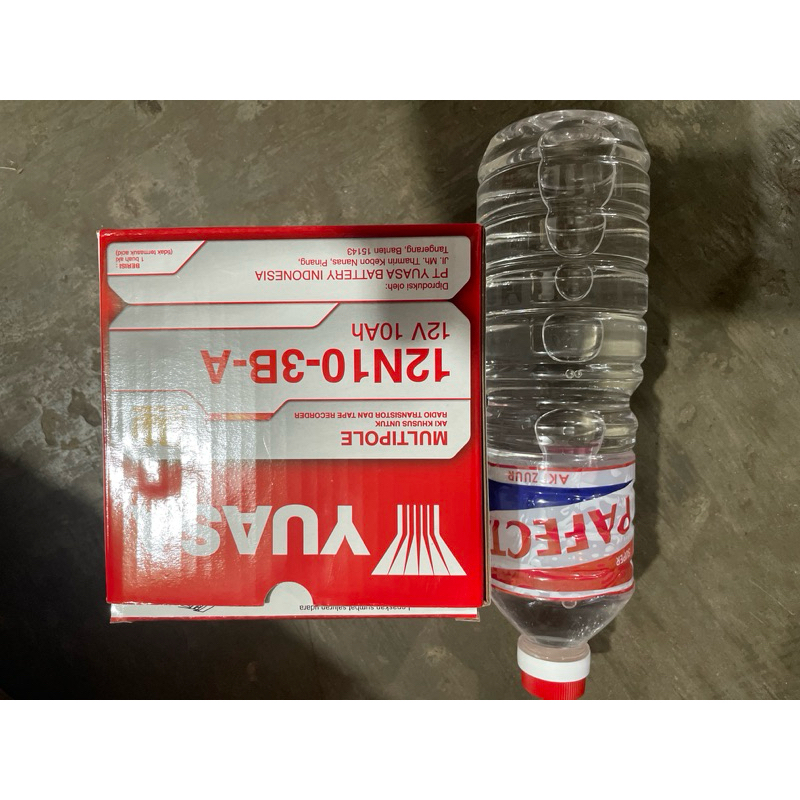 AKI / ACCU YUASA 12N10-3B ( BASAH ) 12V - 10AH / 12 VOLT - 10 AMPERE ( MERCY / VESPA / SETRUM ) + Ai
