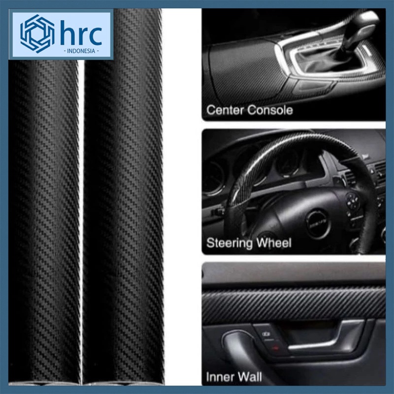 Stiker Karbon 3D Kualitas Tinggi/Sticker Carbon/Stiker Skotlet Motor Carbon 3D/Carbon Hitam Matte 50