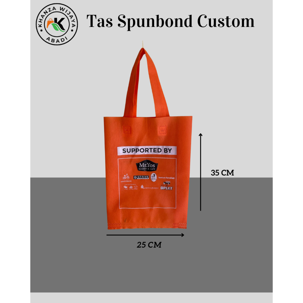 

tas sablon custom / tas souvenir custom / ukuran 25 x 35 / tas spunbond custom