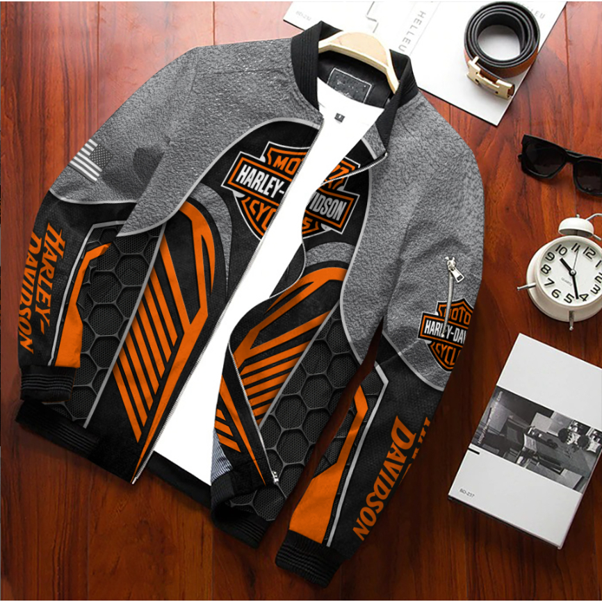 Jaket Bomber Pria High Quality Motif Harley Davidson Full Printing Bisa Custom art08