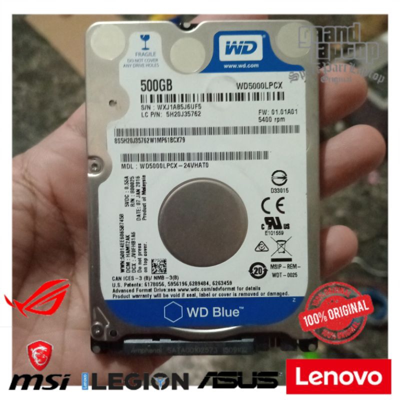 Hdd 500gb copotan laptop Sentinel 100%