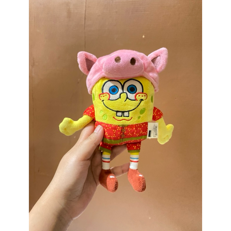 Boneka Karakter Spongebob Squarepants kostum Babi size 15cm Original / Boneka Spongebob Kecil / Bone