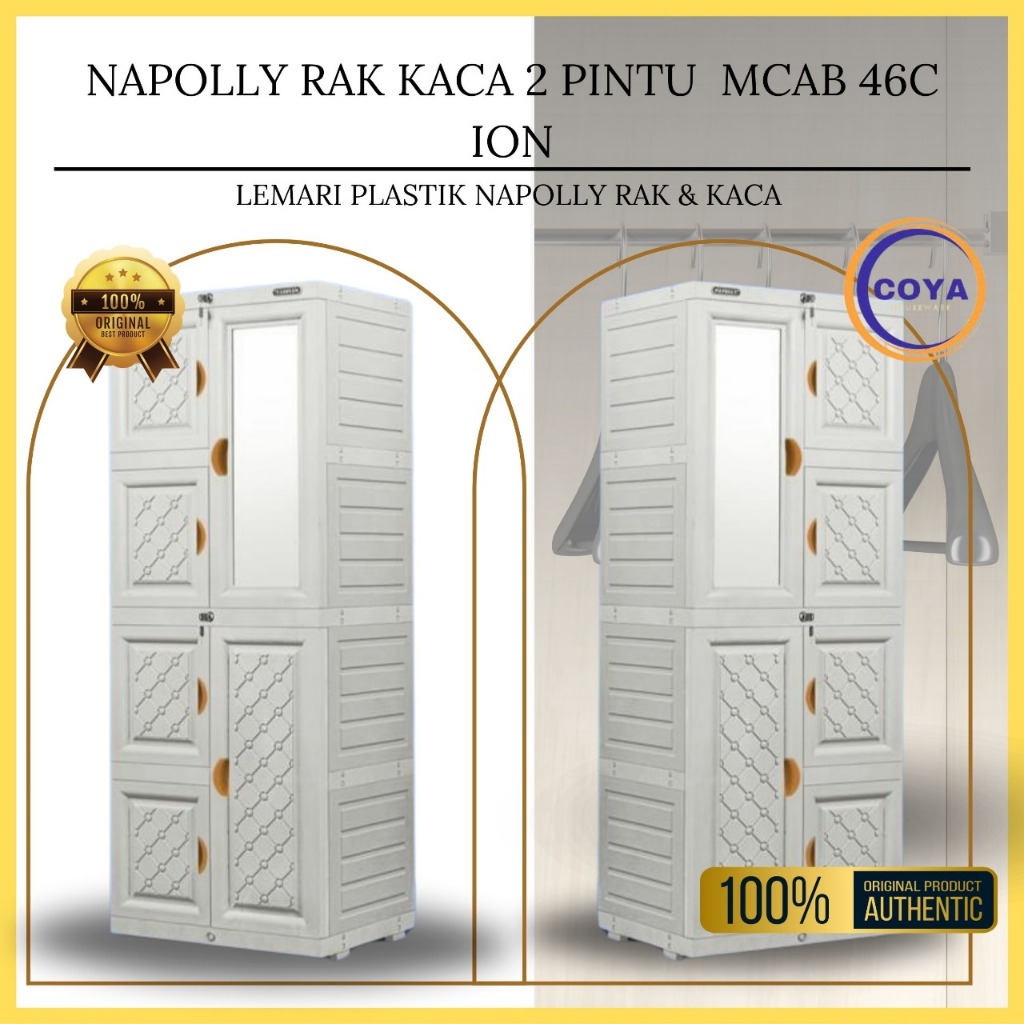 LEMARI BAJU PLASTIK 4 SUSUN NAPOLLY TINGGI 150CM I LEMARI PAKAIAN PLASTIK MINI NAPOLLY MCAB 46 ION I