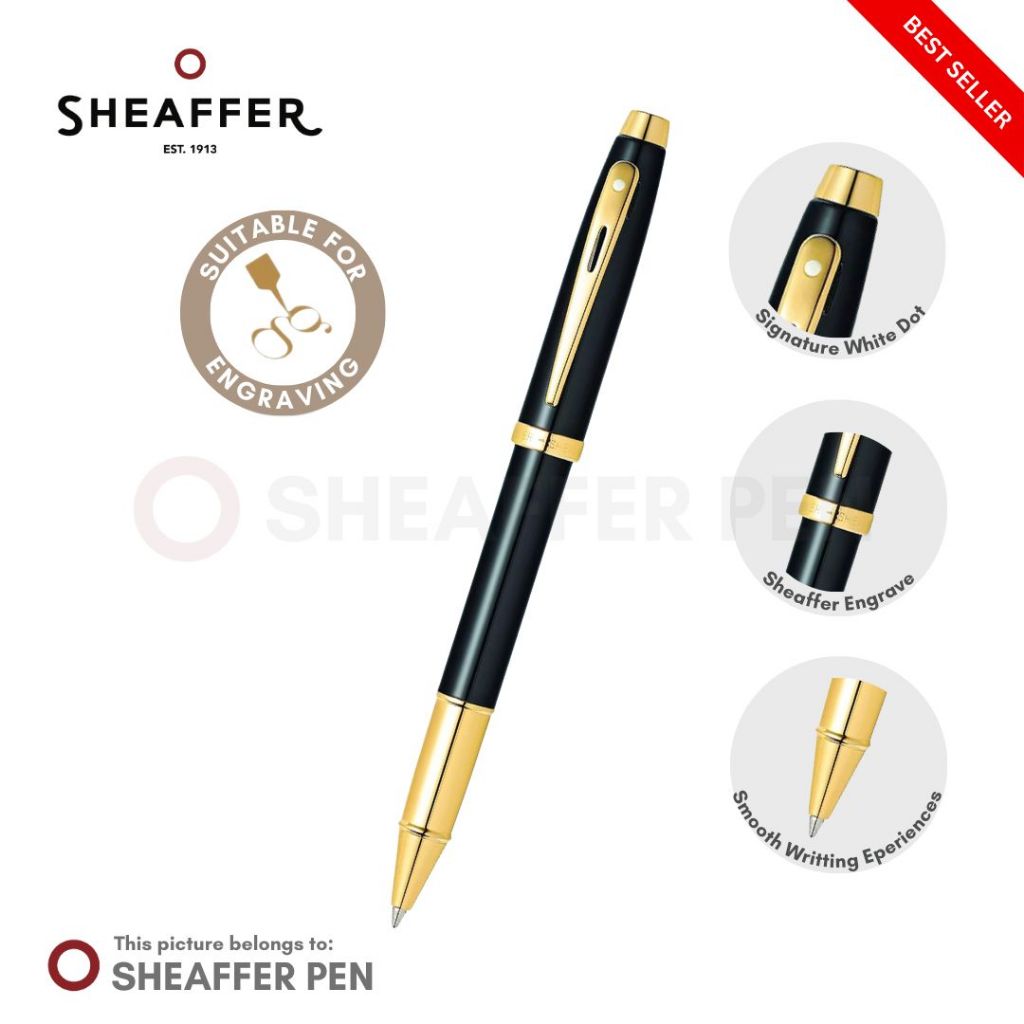 

Sheaffer 100 Glossy Black with Gold-Tone Rollerball Pen