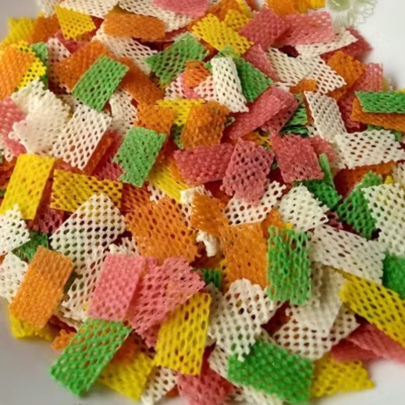 

krecek kerupuk taro warna warni 250gr siap goreng