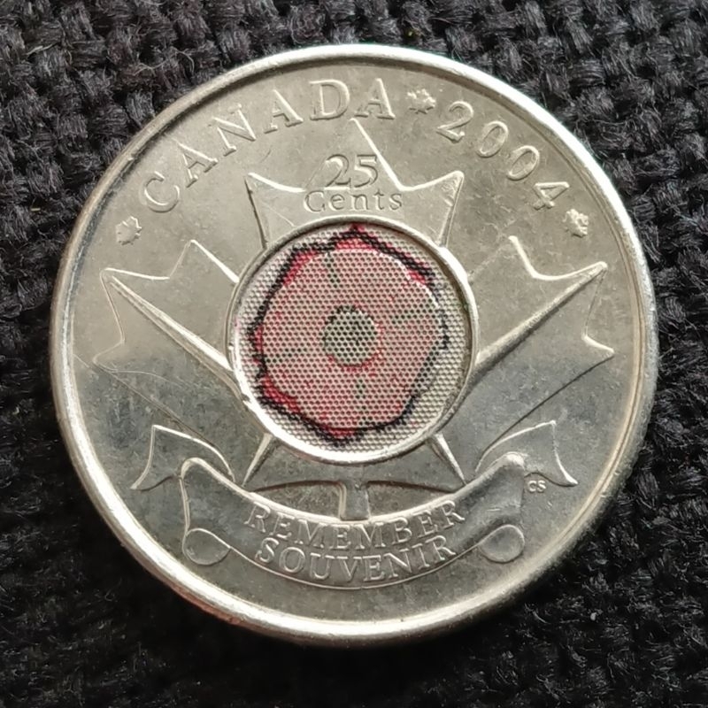 Koin Canada 25 Cents 2004 Coloring Coin Flower