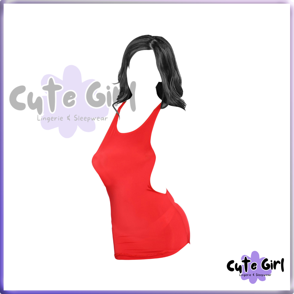 CuteGirl Lingerie Wanita Sexy Pakaian Baju Dinas Malam Open Crotch Style Korea 1364