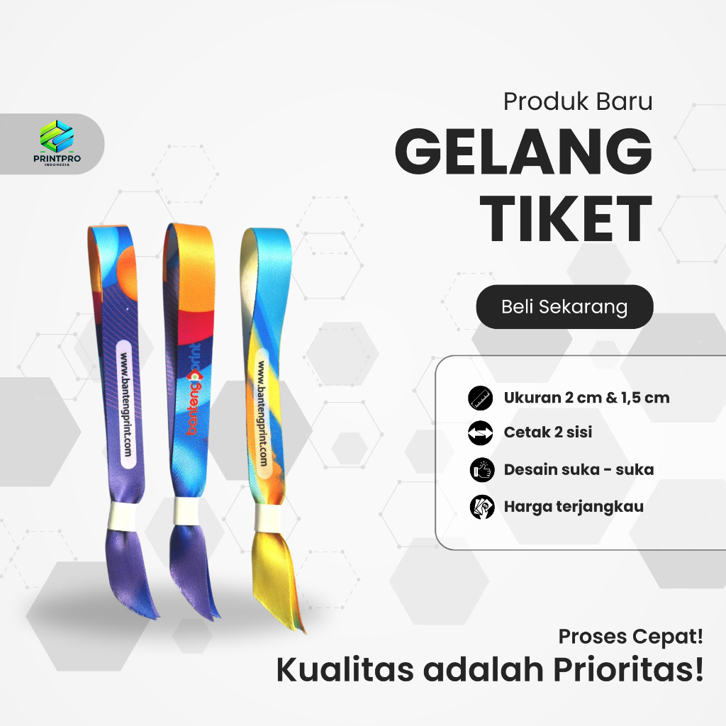 

Gelang Tiket Lanyard Custom 2cm | Event Wahana Konser