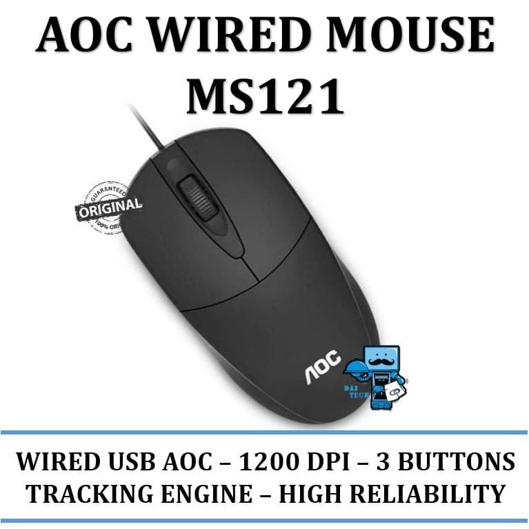 AOC Office Wired Mouse MS121 / MS-121 - Original Product