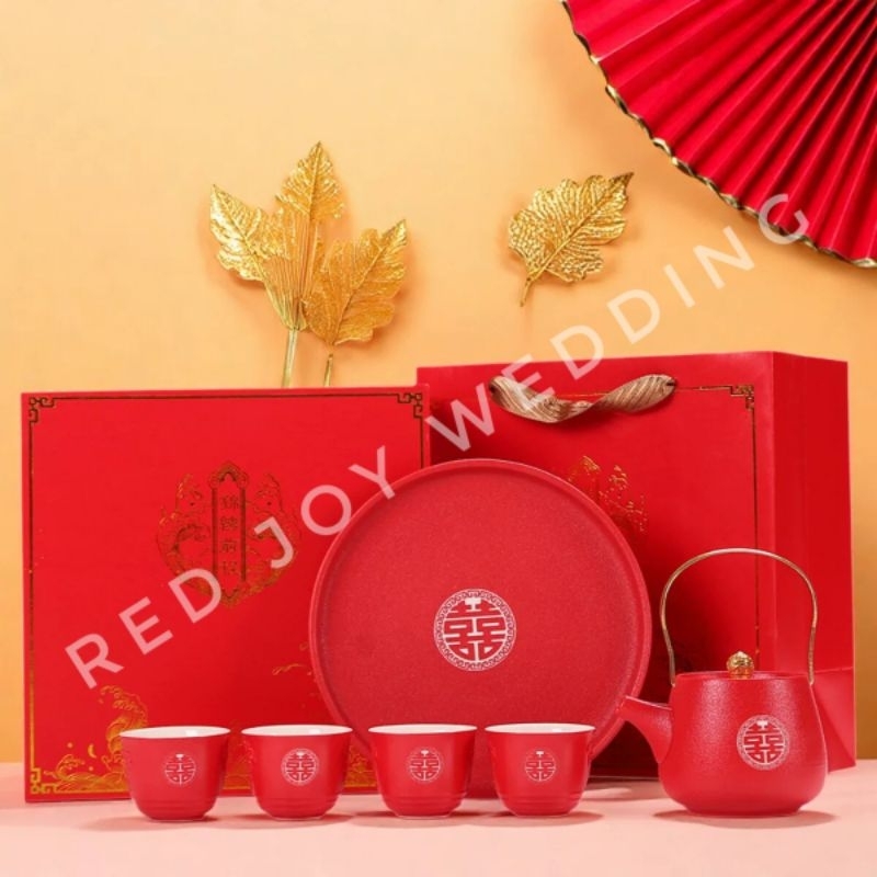 Tea Set Sangjit Premium 4 Cangkir + Paperbag / Tea Set Sangjit / Teapai (1625)