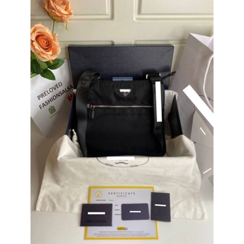 Preloved P Re-Nylon Messenger Bag SHW