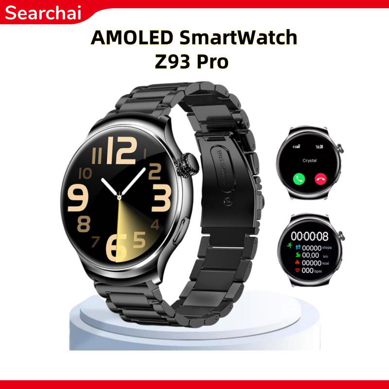 Garansi 6 Bulan Smartwatch Z93 Pro AMOLED GPS Track + IP67 Tahan Air Kompatibel Android & iOS