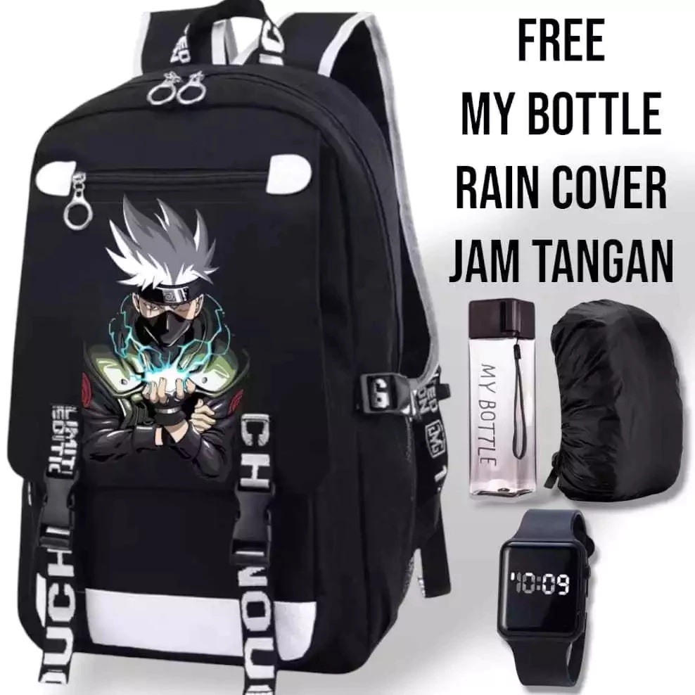 HS - TAS SEKOLAH ANAK TK SD HATAKE KAKASHI TAS RANSEL SEKOLAH ANAK LAKI LAKI PEREMPUAN 30X40 FASHION