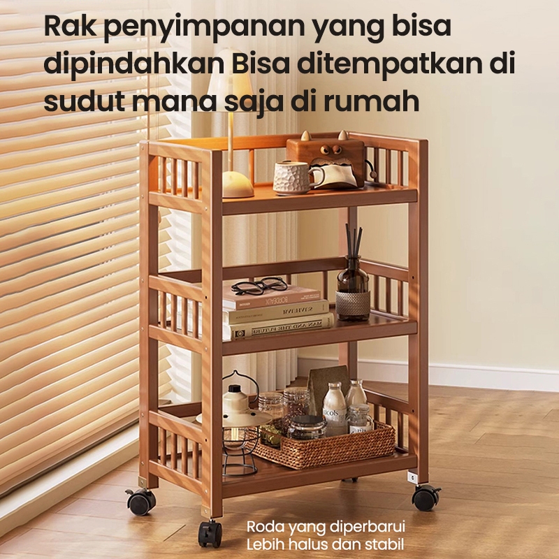 Bit.cheaper - Rak buku Praktis Rak Susun Kayu Rak Kayu Serbaguna / Rak penyimpanan yang bisa dipinda