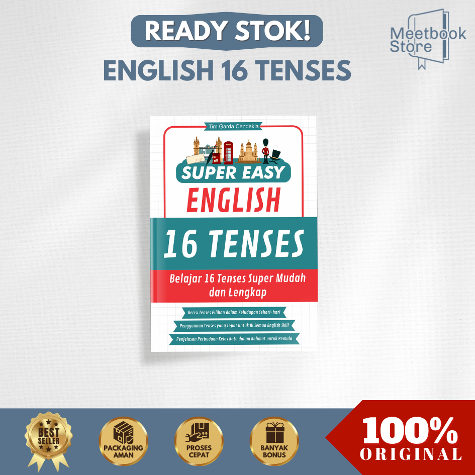 BUKU BAHASA INGGRIS 16 TENSES - SUPER EASY ENGLISH 16 TENSES BEST SELLER