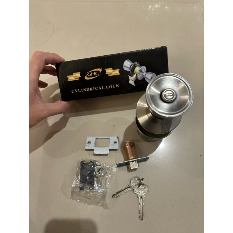 KUNCI PINTU BULAT "GHC" / GAGANG PINTU KAMAR MANDI BESI STAINLESS