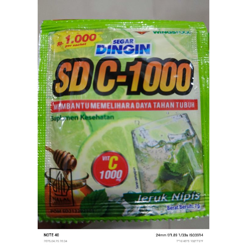 

Segar Dingin SD C-1000, segar dingin sachet + lancbox (isi 2renceng)