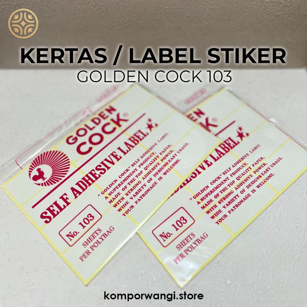 

Kertas / Label Stiker Golden Cock Self Adhesive Label, Kalimat dan Nachimaru