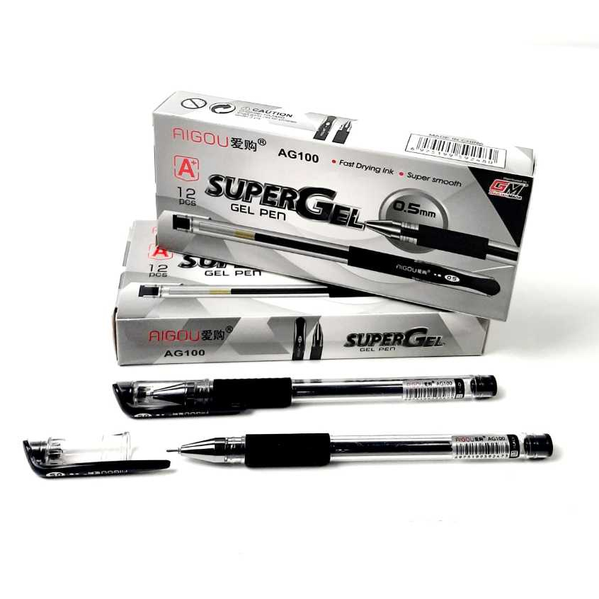 

Harga Grosir ( 1kotak/12pcs ) Pulpen Super Gel AG-100 AIGOU 0.5mm GADJAH MADA