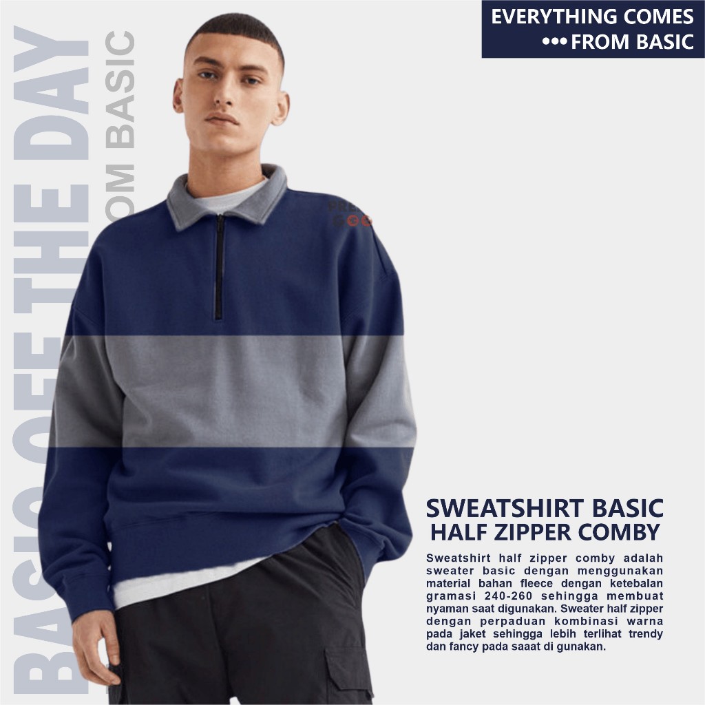 Half Zipper Pria Comby | Half Zip Sweater | Half Zipper Sweater | Sweater Half Zipper Pria
