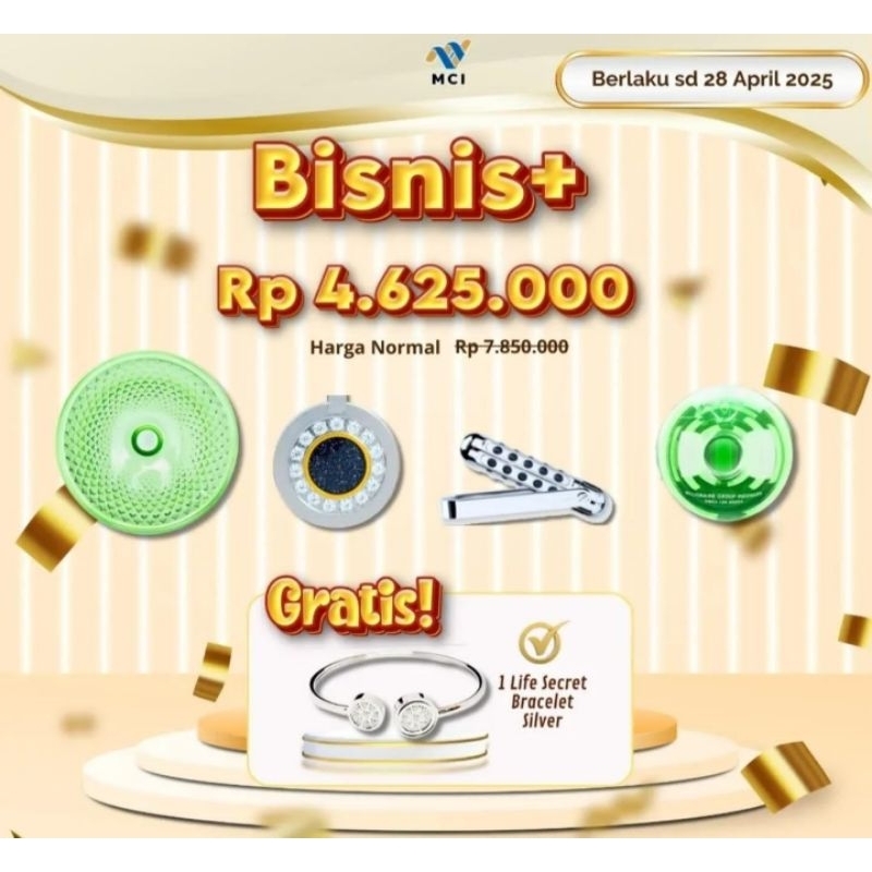 Paket Bisnis MCI komplit gratis gelang pendant