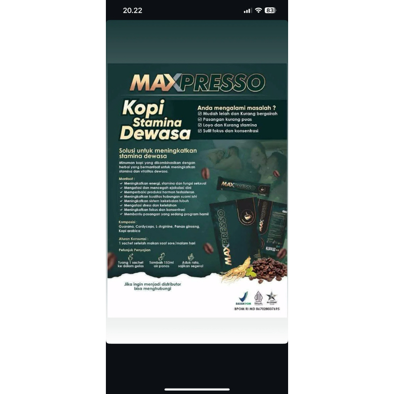 

maxpresso kopi arabika stamina