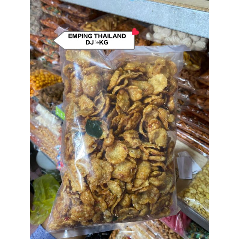 

Snack Kiloan Emping Thailand Pedas Manis daun jeruk 500gr