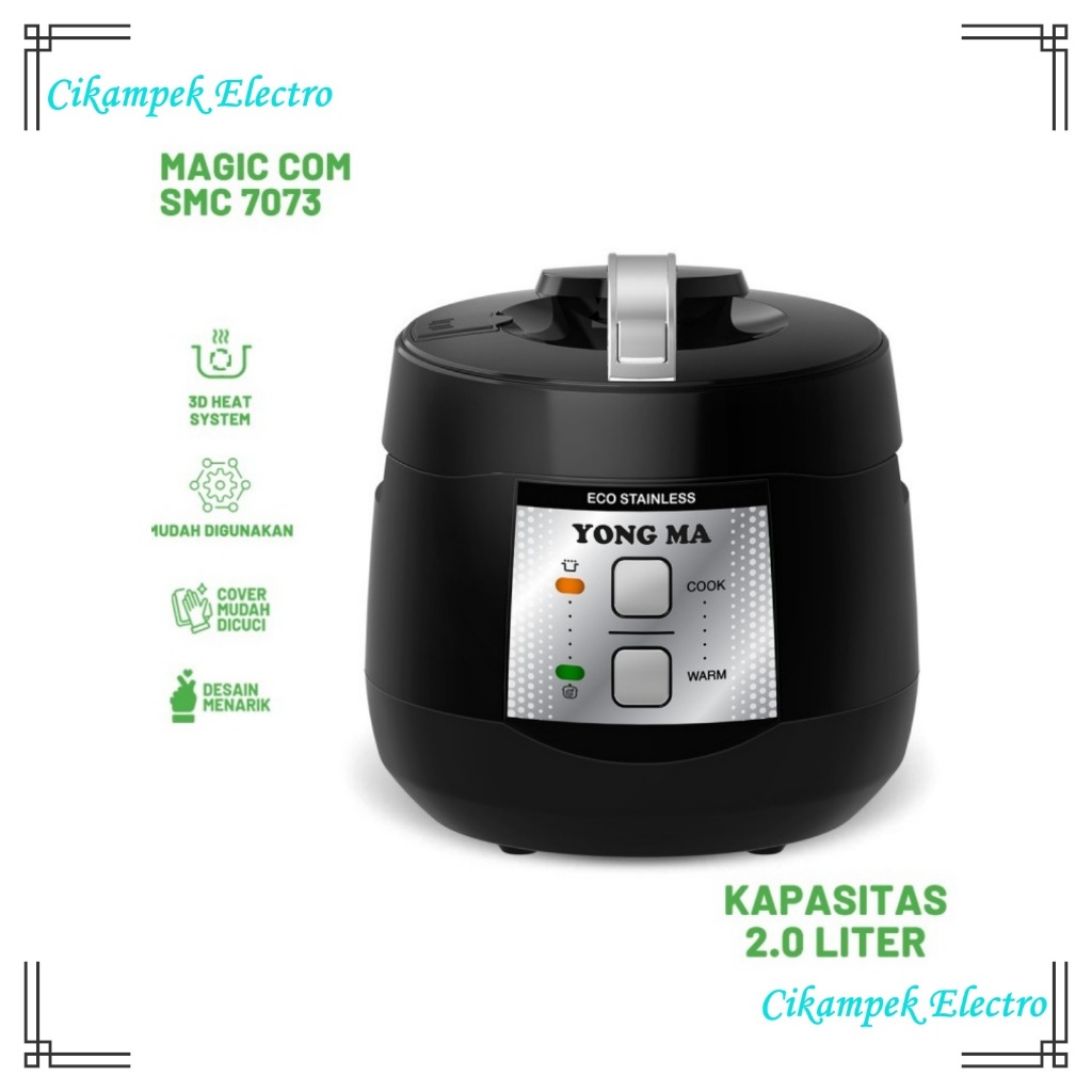 Magic Com YongMa / Yong Ma SMC7073 / SMC 7073 ( 2 Liter ) Panci Stainless