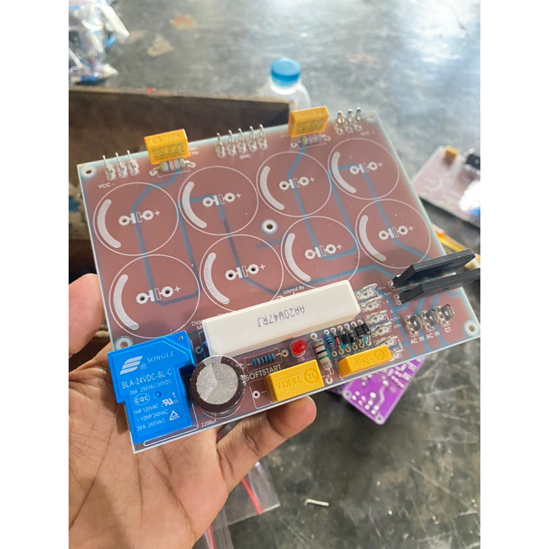 PCB PSU 8 elko/elco + soft start pcb fr4 bagus