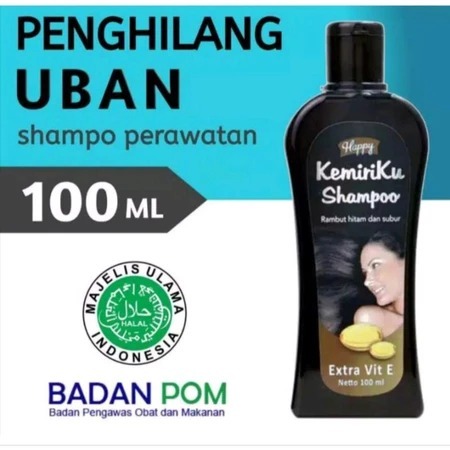 Sampo Happy Kemiriku 100 ML - Shampo Perawatan Rambut Uban Kemiri Asli Vitamin / Shampoo Kemiri Peng