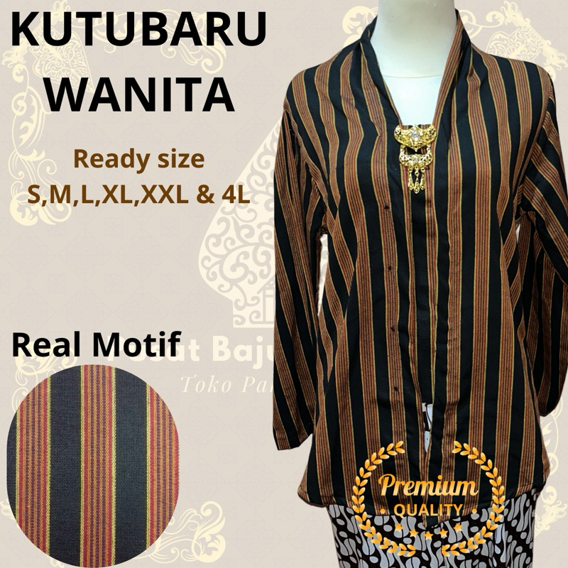 Ready Siap Kirim Baju Adat Jawa Lurik Kutubaru Wanita Dewasa Oversize S-4L Jumbo Baju Lurik Wanita K