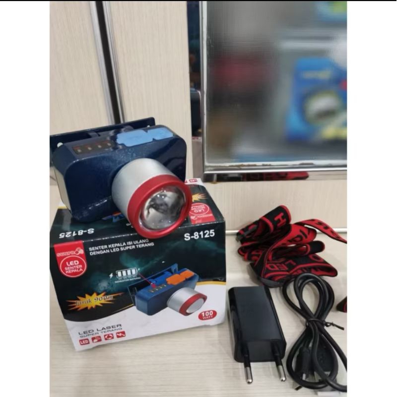 ms-8125 senter kepala zoom 100watt sunpro cahaya putih