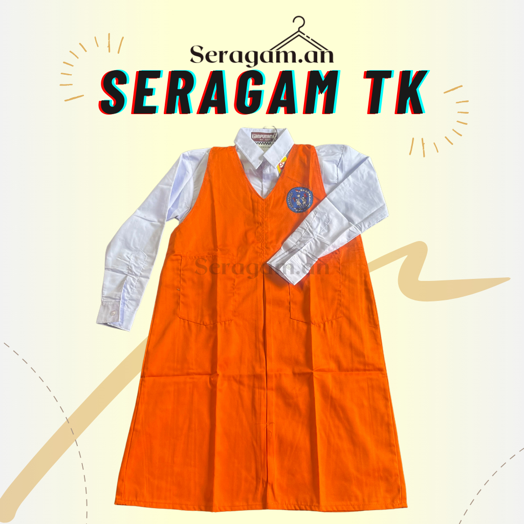 [SET TERMURAH SERAGAM TK DI SHOPEE] SERAGAM TK SERAGAM PAUD NASIONAL ORANYE LENGAN PANJANG PEREMPUAN