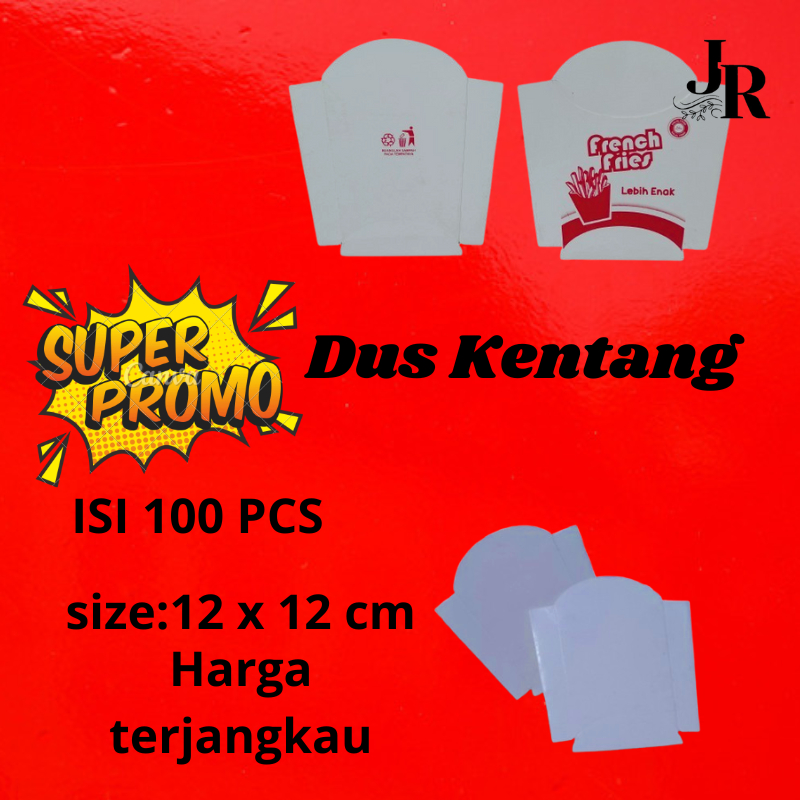 PROMO KERTAS DUS KENTANG ISI 100 pcs ||  kemasan Kentang Goreng isi 100 pcs