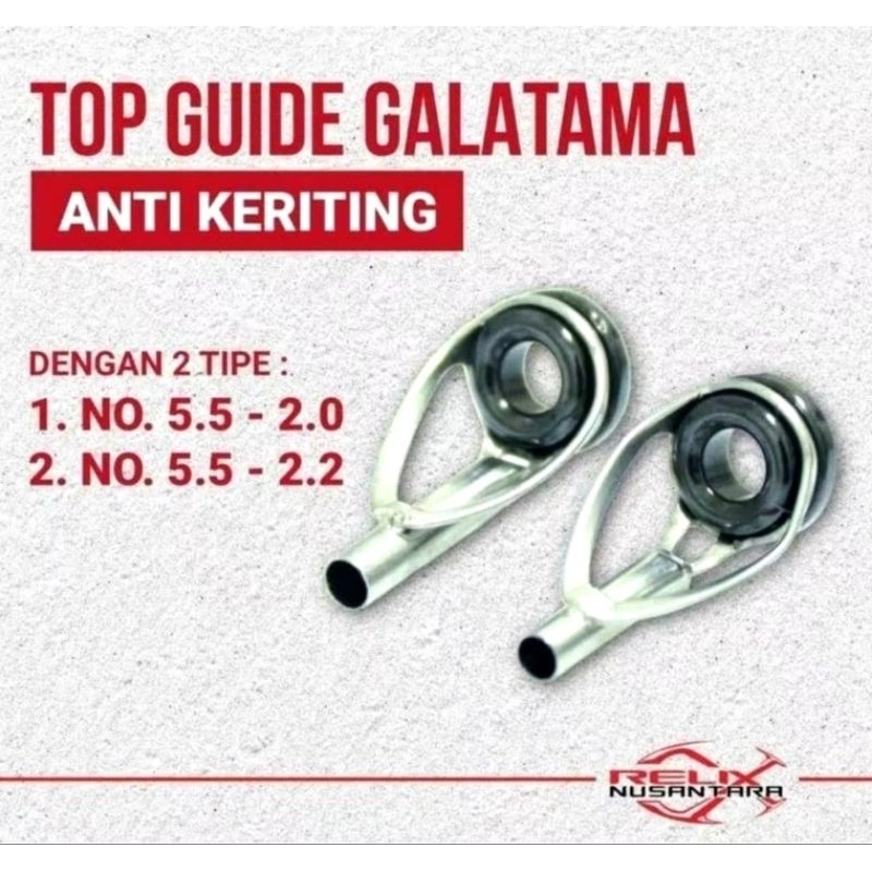 Top guide Ring cincin double keramik anti senar keriting original relix nusantara