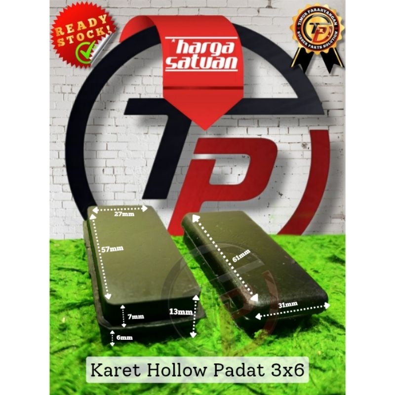 Karet Tutup Pipa Hollow 30x60 / Karet Hollow 3x6 / Karet Alas Kaki Hollow 3x6