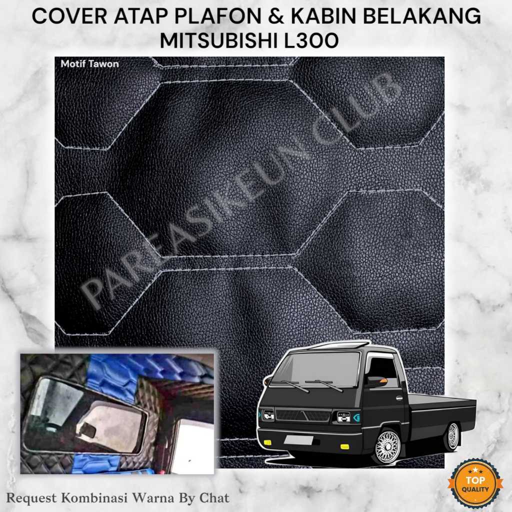 Cover Pelapis Plafon Kabin L300 Mitsubishi Kulit Variasi Interior Aksesoris Motif Tawon