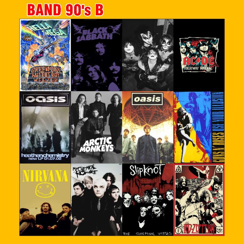 poster dinding band poster band 90's seri B