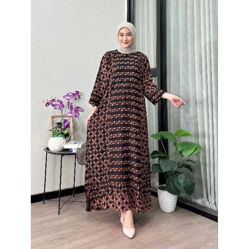 daster Maura jumbo daster Maura batik daster jumbo lengan panjang daster jumbo daster kekinian
