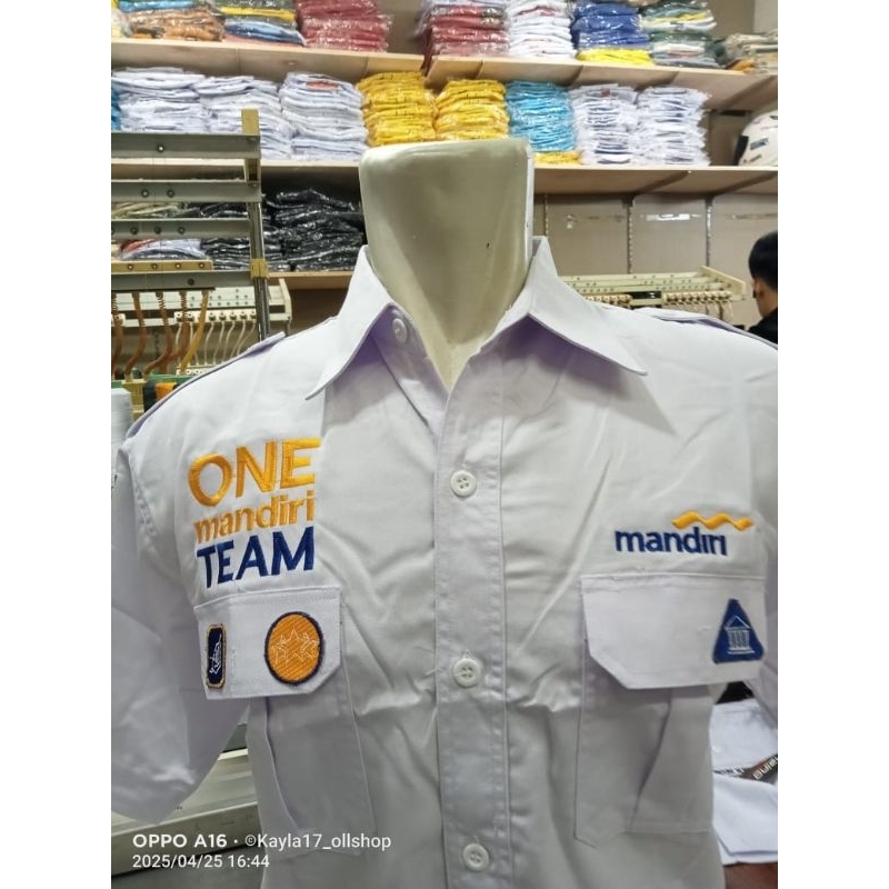kemeja One mandiri team putih baju One mandiri team terbaru seragam kemeja one mandiri team