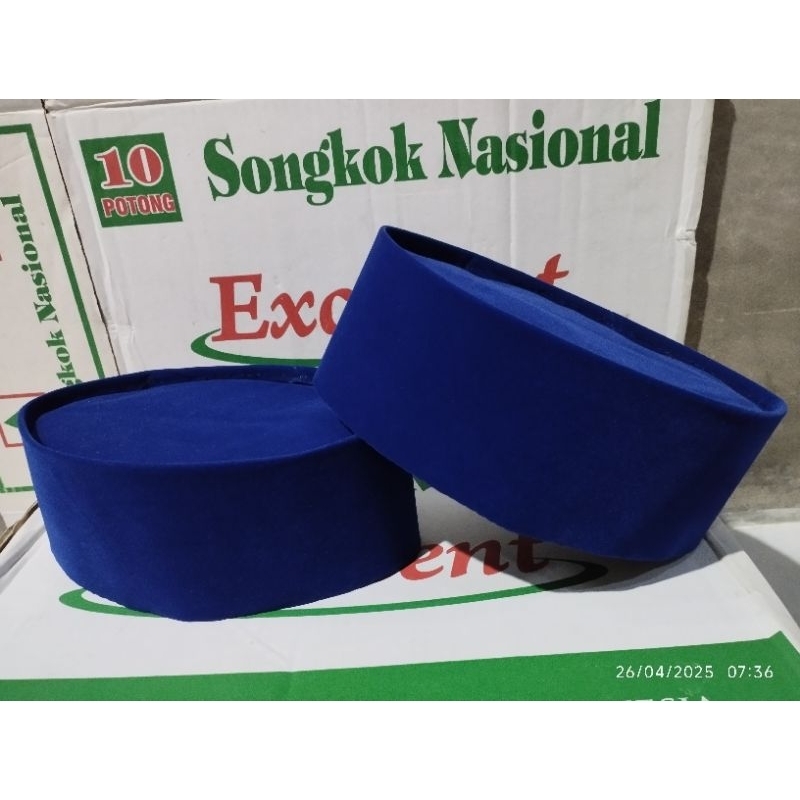 peci/songkok warna biru polos cocok untuk pria anak_anak/dewasa berkualitas